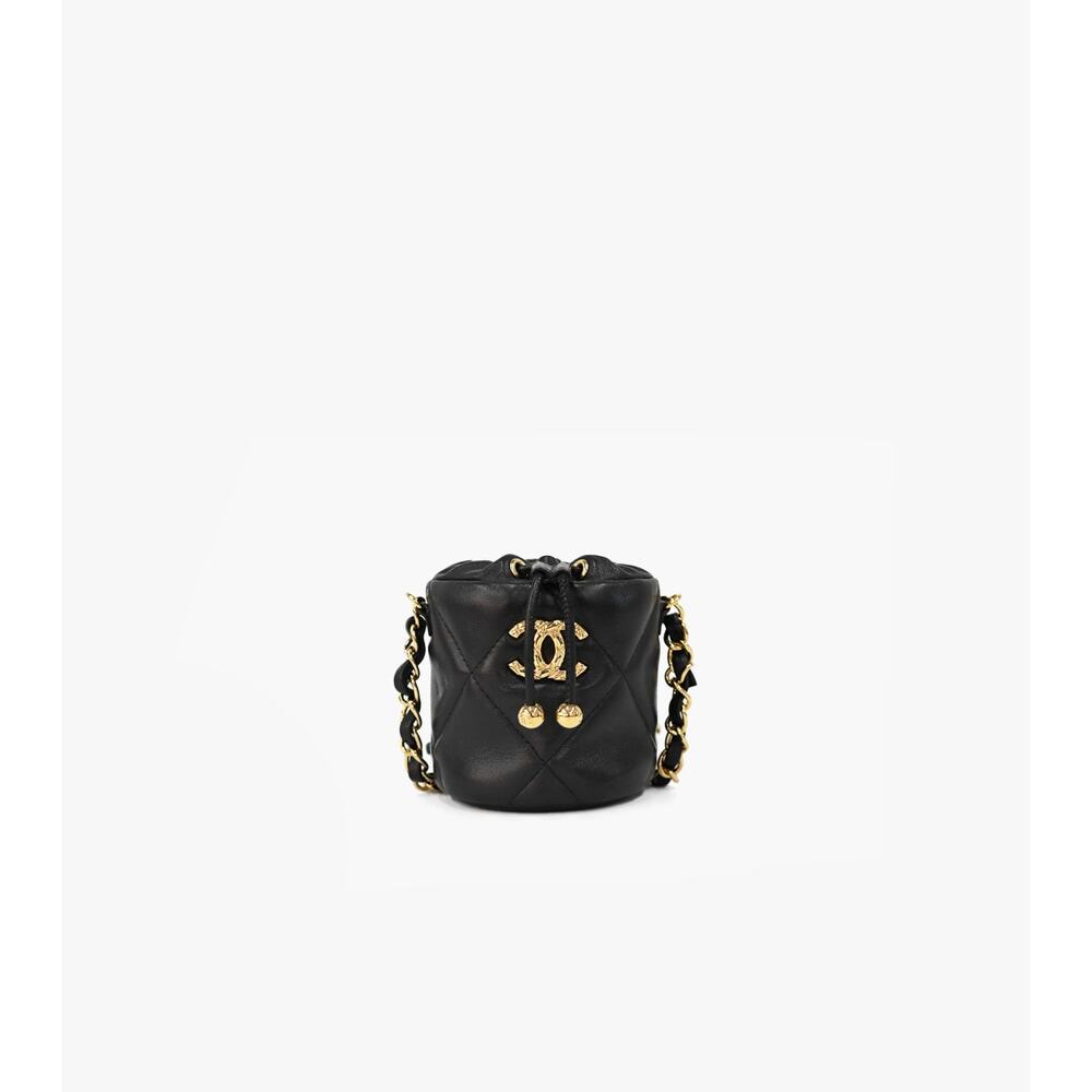 CHANEL Black Mini Bucket Chain Bag A-A30446